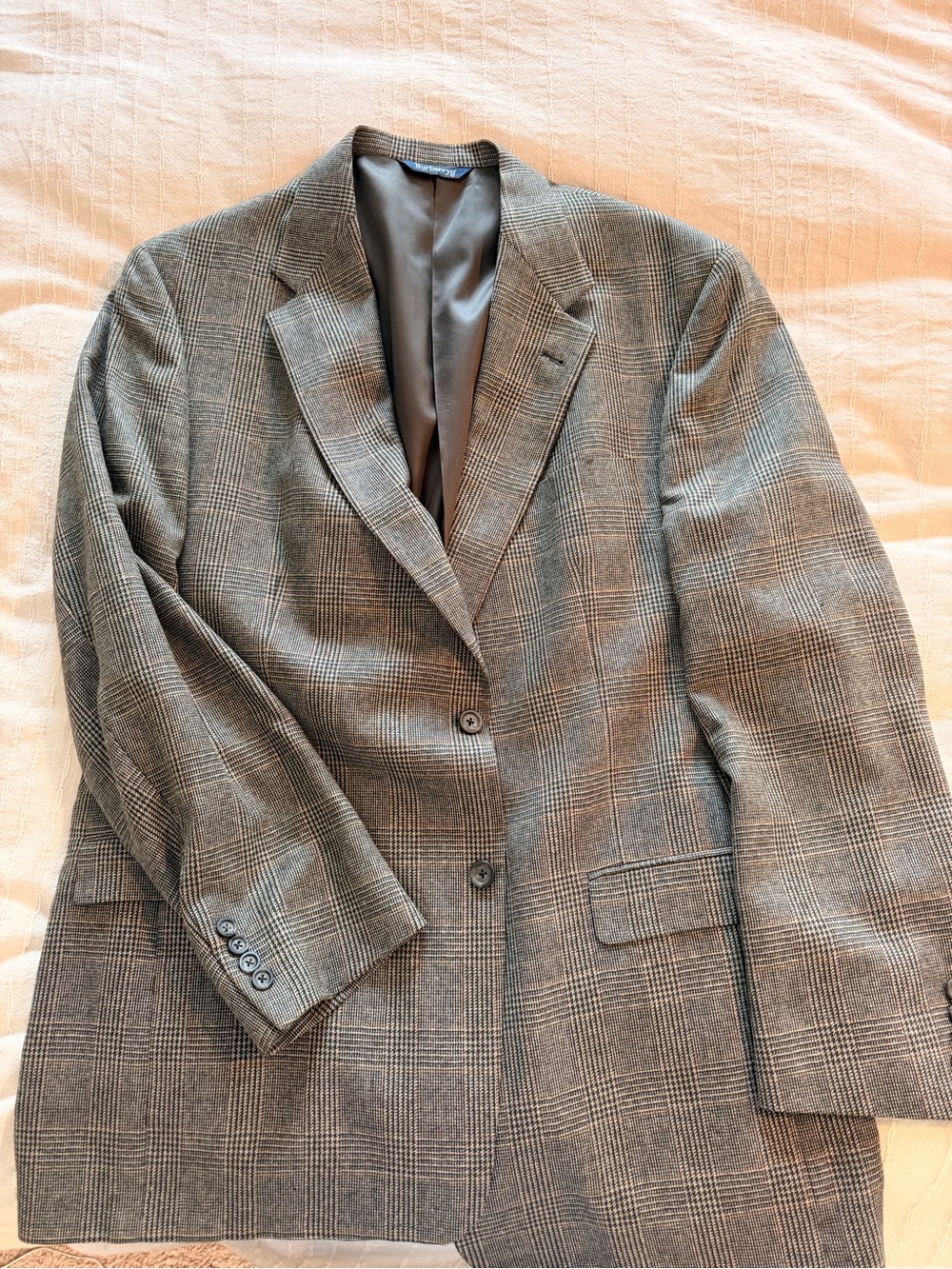 Vintage Burberry Plaid Print Blazer Mens 46L